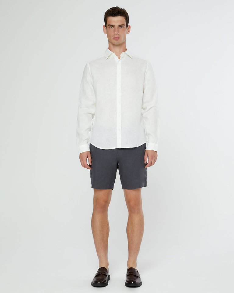 Linen Slim Fit Shirt - White - White