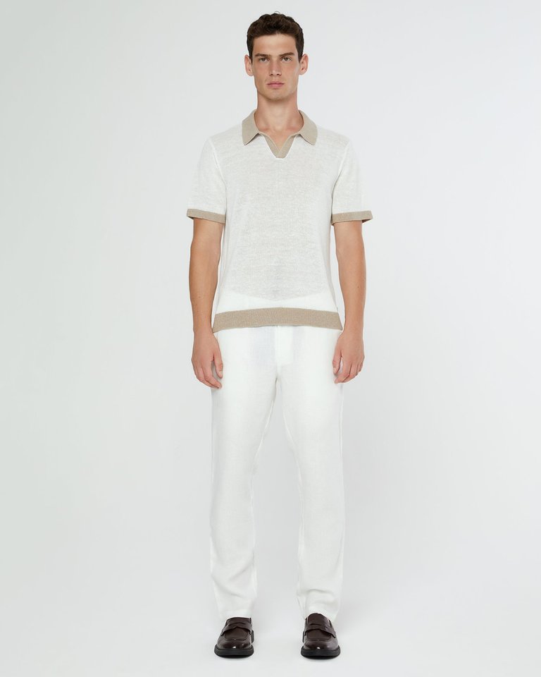 Linen Trouser - White - White