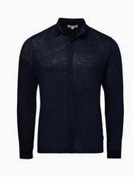 Long Sleeve Dylan Linen Shirt - Deep Navy