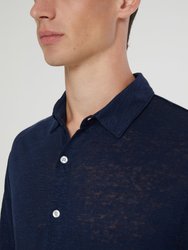 Long Sleeve Dylan Linen Shirt - Deep Navy