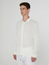 Long Sleeve Dylan Linen Shirt - White