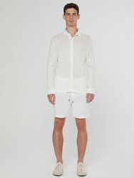 Long Sleeve Dylan Linen Shirt - White - White