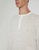 Long Sleeve Linen Henley - White