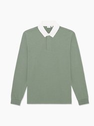 Long Sleeve Rugby Polo - Sea Moss