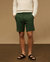 Men Stretch Linen Traveler Short In Forest Green - Forest Green