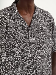 Men Vacation Paisley Shirt In Black