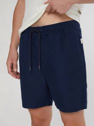 Men's Air Linen Pull-On Short 6" - Deep Navy