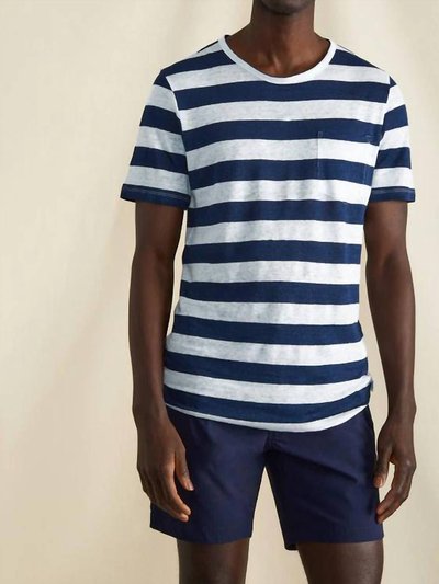 Onia Mens Marco Stripe Short Sleeve Pocket Tee In Navy/white product