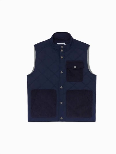 Onia Men's Quilted Twill Vest In Deep Navy product