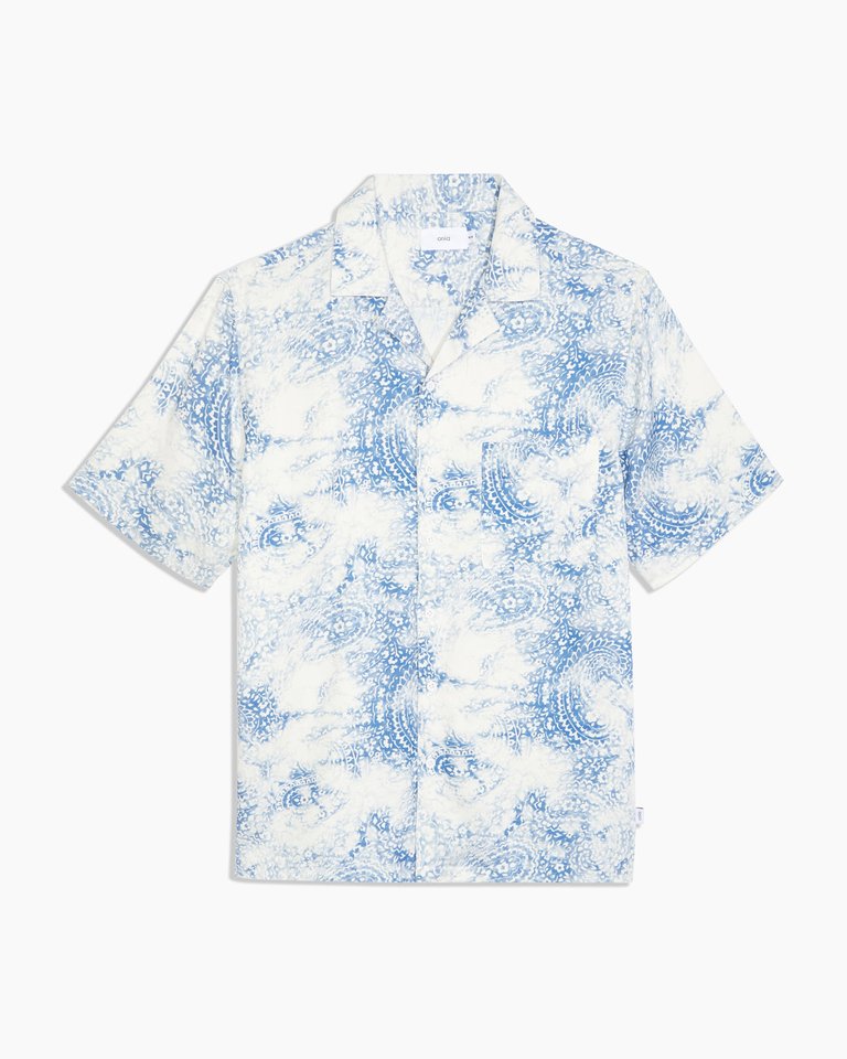 Printed Camp Shirt - Sapphire Tie Dye Paisley