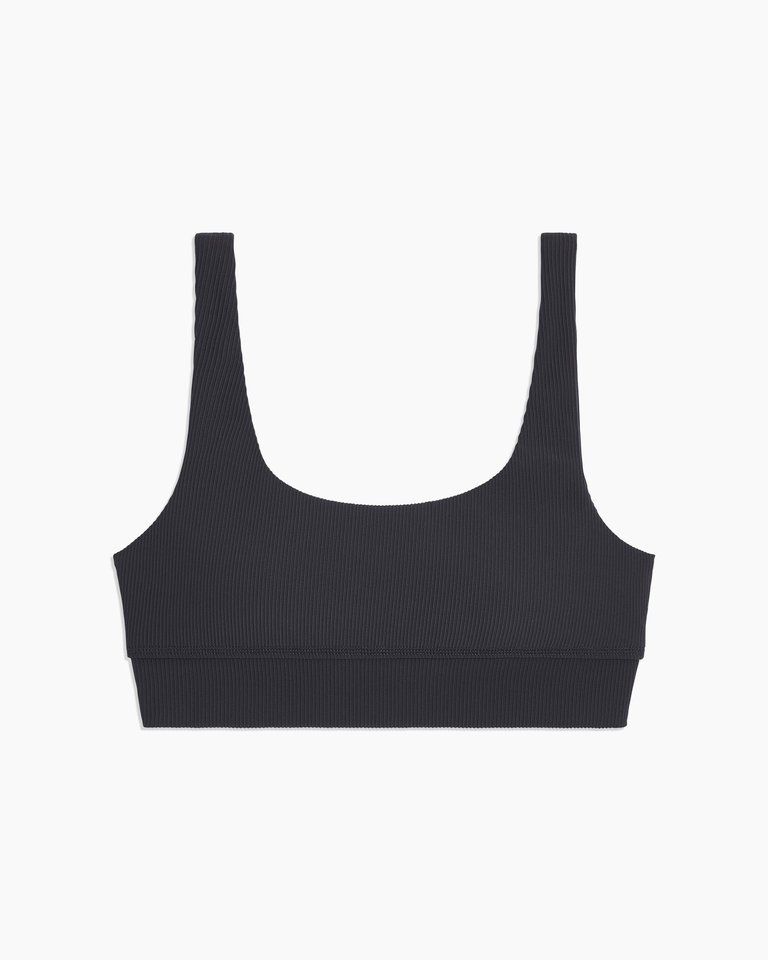 Rib Tank Bra Top - Jet Black