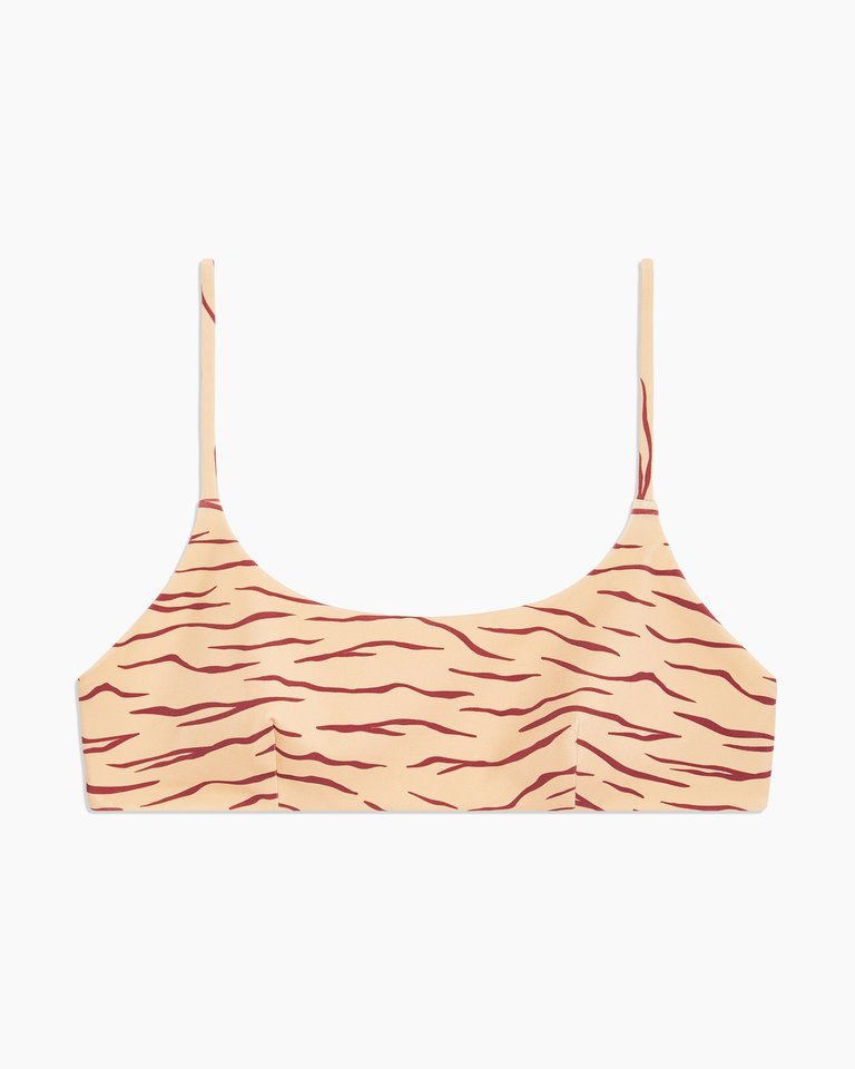 Sarita Tiger Lines Bikini Top - Hazelnut