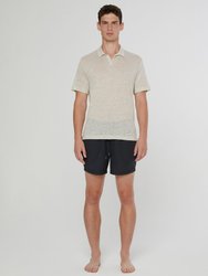 Shaun Linen Polo T-Shirt - Stone - Stone