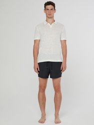 Shaun Linen Polo T-Shirt - White - White
