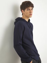 Slub Pull-Over Hoodie - Deep Navy