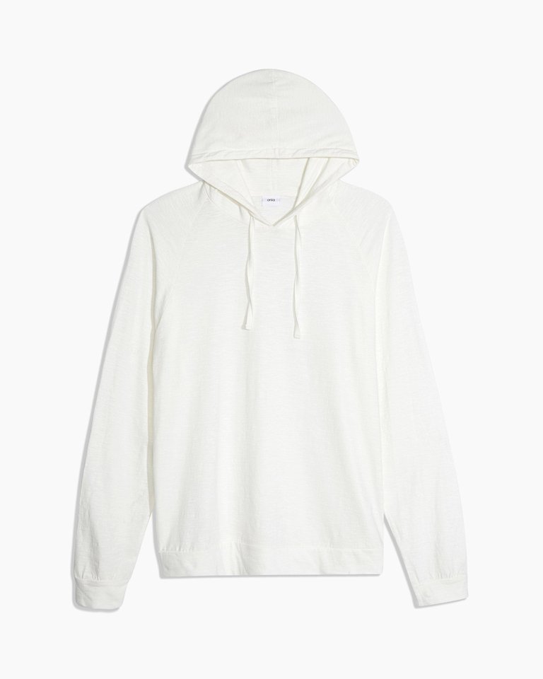 Slub Pull-Over Hoodie - White