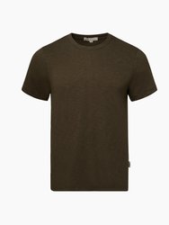 Slub Scallop Tee - Dark Olive