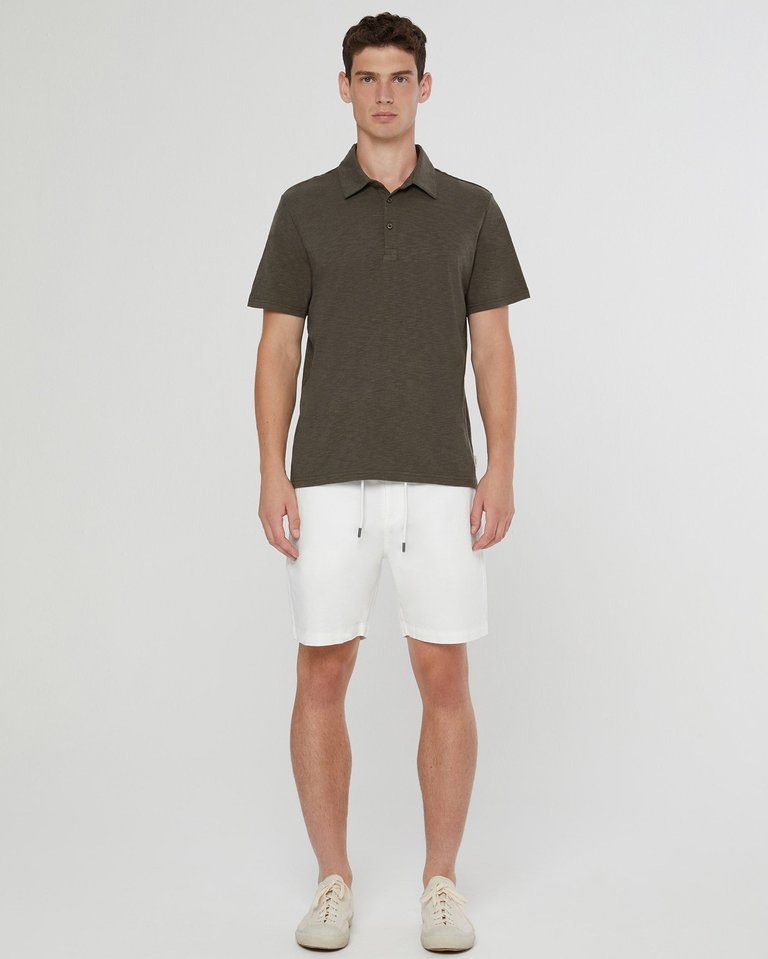 Slub Short Sleeve Polo - Dark Olive - Dark Olive