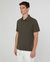 Slub Short Sleeve Polo - Dark Olive