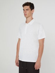 Slub Short Sleeve Polo - White