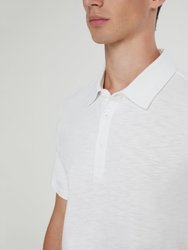 Slub Short Sleeve Polo - White