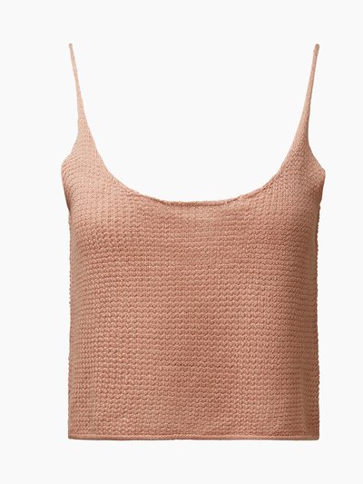 Onia Textured Linen Sweater Scoop Tank - Clay product