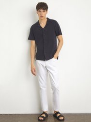 Textured Perforated Knit Classic Shirt