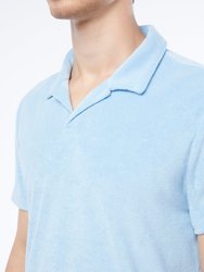 Towel Terry Johnny Collar Polo - Air Blue