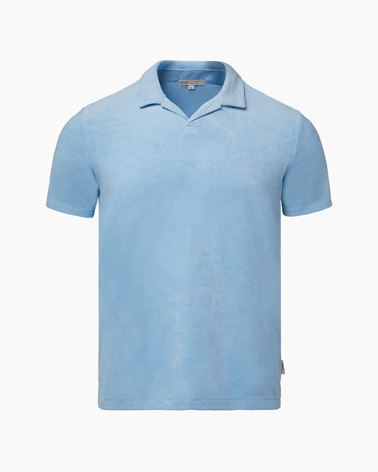 Towel Terry Johnny Collar Polo - Air Blue - Air Blue