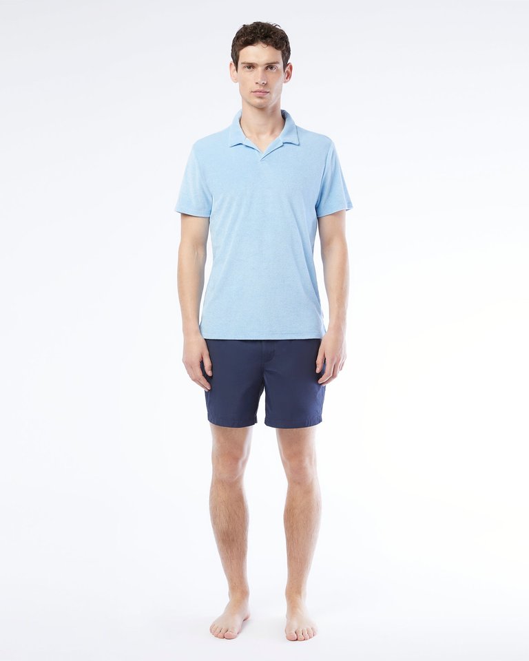 Towel Terry Johnny Collar Polo - Air Blue