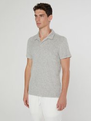 Towel Terry Johnny Collar Polo - Heather Grey