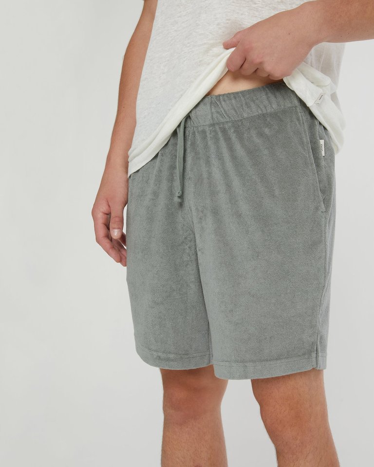 Towel Terry Pull-On Short - Sage