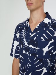 Viscose Vacation Shirt - White/Deep Navy