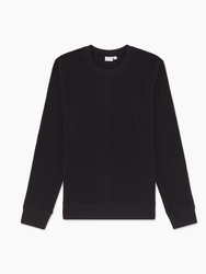 Waffle Crewneck Sweater - Black - Black