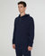 Waffle Half Button Hoodie - Deep Navy