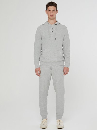 Onia Waffle Half Button Hoodie - Heather Grey product