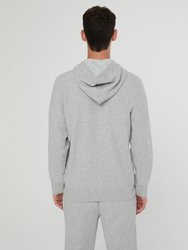 Waffle Half Button Hoodie - Heather Grey