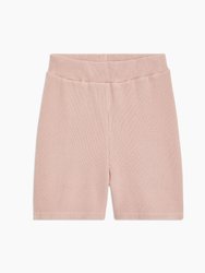 Waffle Knit Biker Shorts - Blush