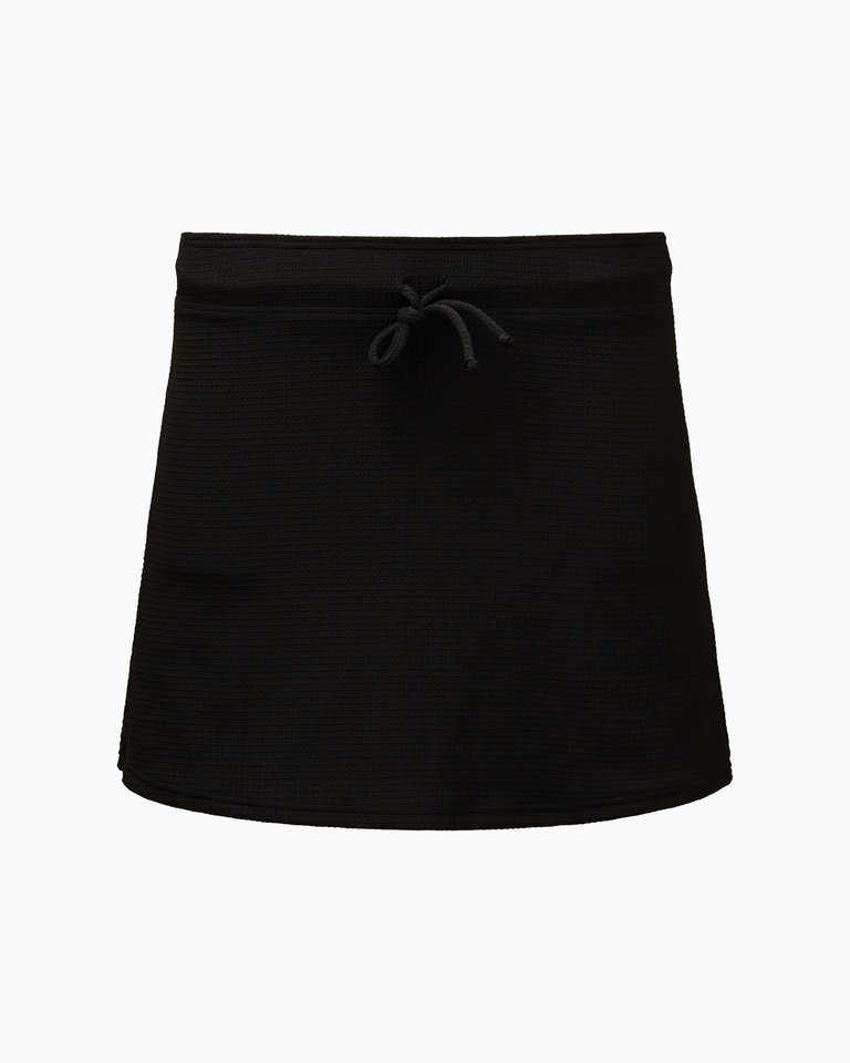 Waffle Mini Swim Skirt - Black - Black