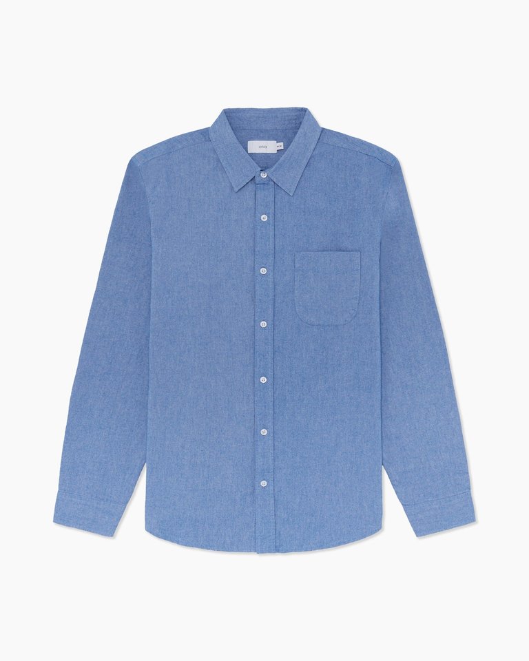 Washed Oxford Long Sleeve Shirt - Oxford Blue