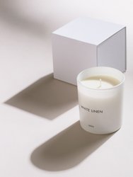 White Linen Candle - White