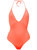 Women Nina Halter Strap One-Piece Bathing Suit - Salmon Pink