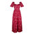 Beatrice Maxi Dress with Sweetheart Neckline / Ruby Red + Alabaster Cotton Toile