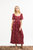 Beatrice Maxi Dress with Sweetheart Neckline / Ruby Red + Alabaster Cotton Toile - Ruby Red + Alabaster Cotton Toile