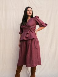 Beth Skirt / Plum Linen