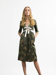 Carla Dress / Olive Floral Cotton - Olive Floral