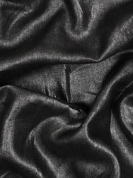 Eliza Skirt - Silver On Black Linen