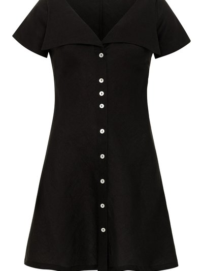 On��rik Gabi Short Dress In Black With Shell Buttons product