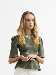 Lisa Top / Olive Floral Cotton - Olive Floral