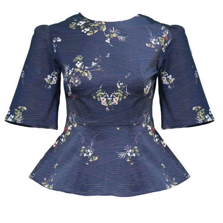 Lisa Top / Plum Floral Cotton